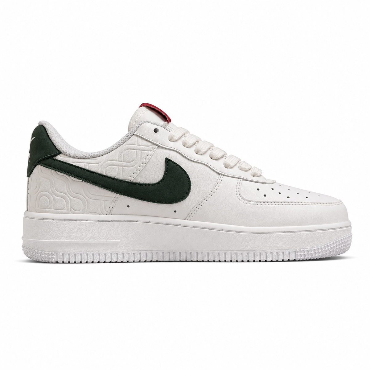 Nike Air Force 1 Low blanco verde oscuro lateral derecha