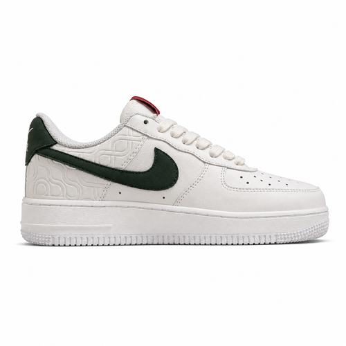Nike Air Force 1 Low blanco verde oscuro lateral derecha