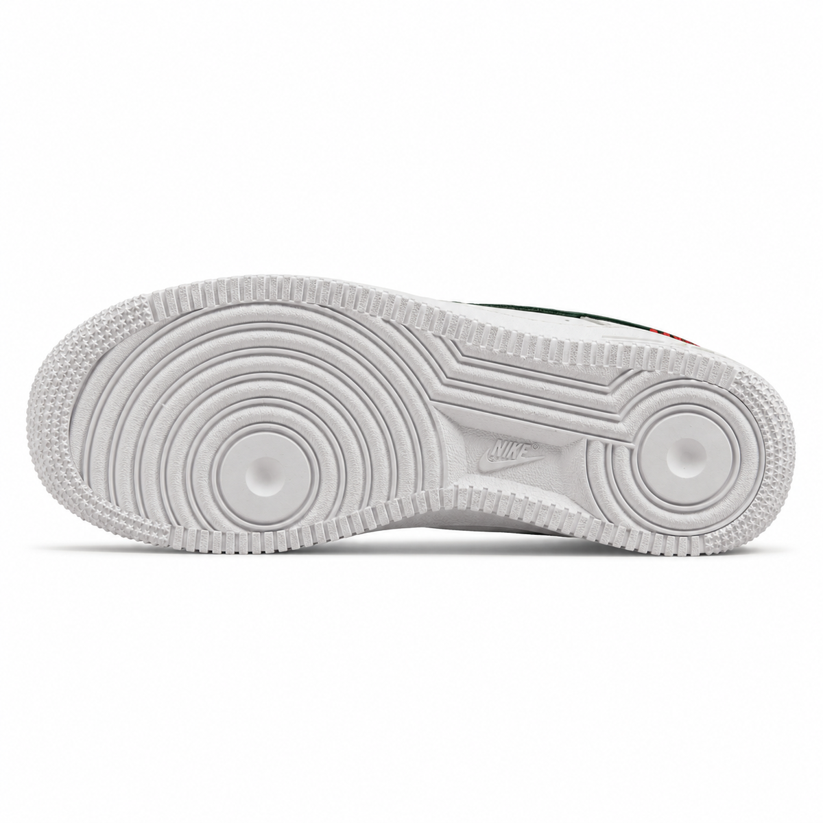Nike Air Force 1 Low blanco verde oscuro suela blanca