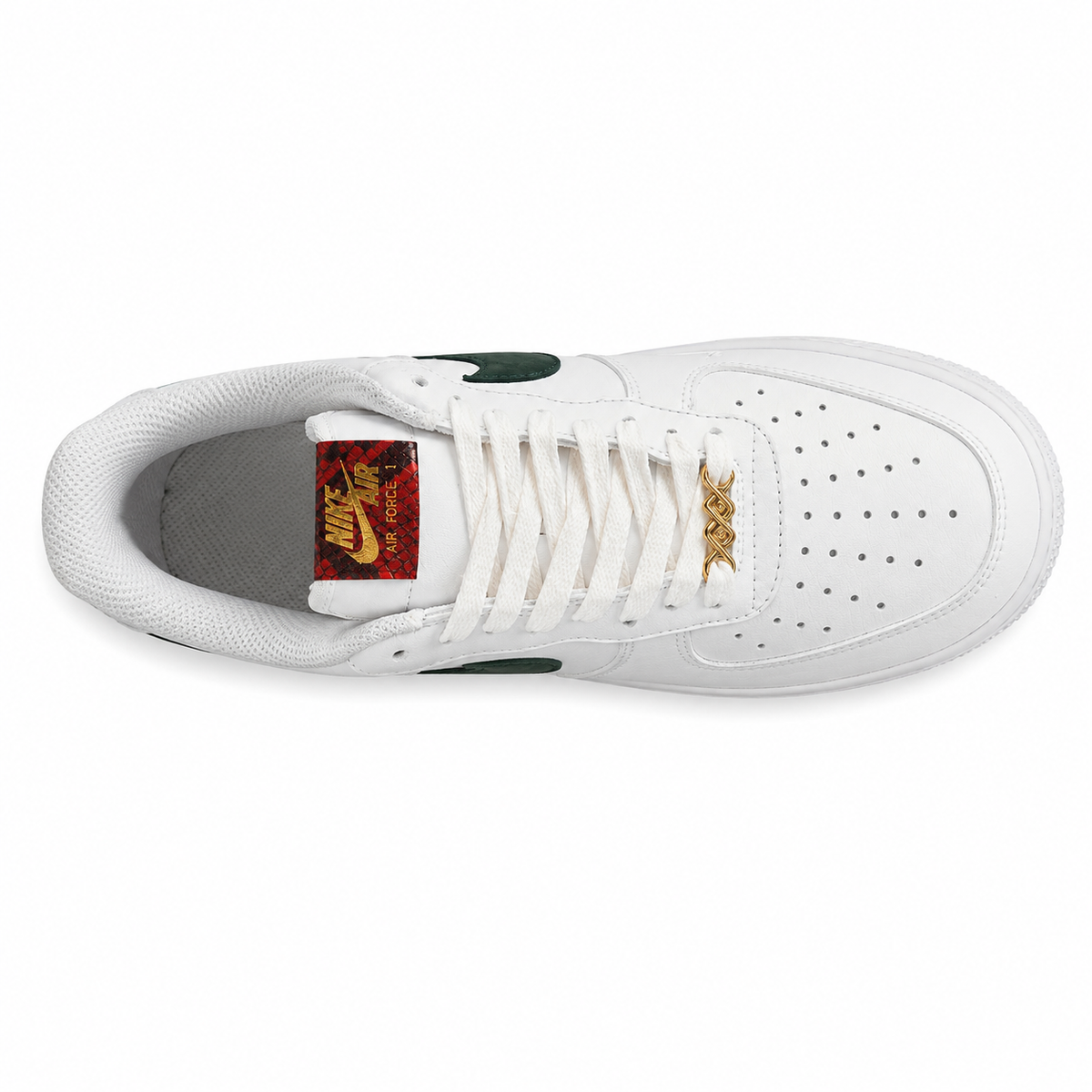 Nike Air Force 1 Low blanco verde oscuro vista superior plantilla