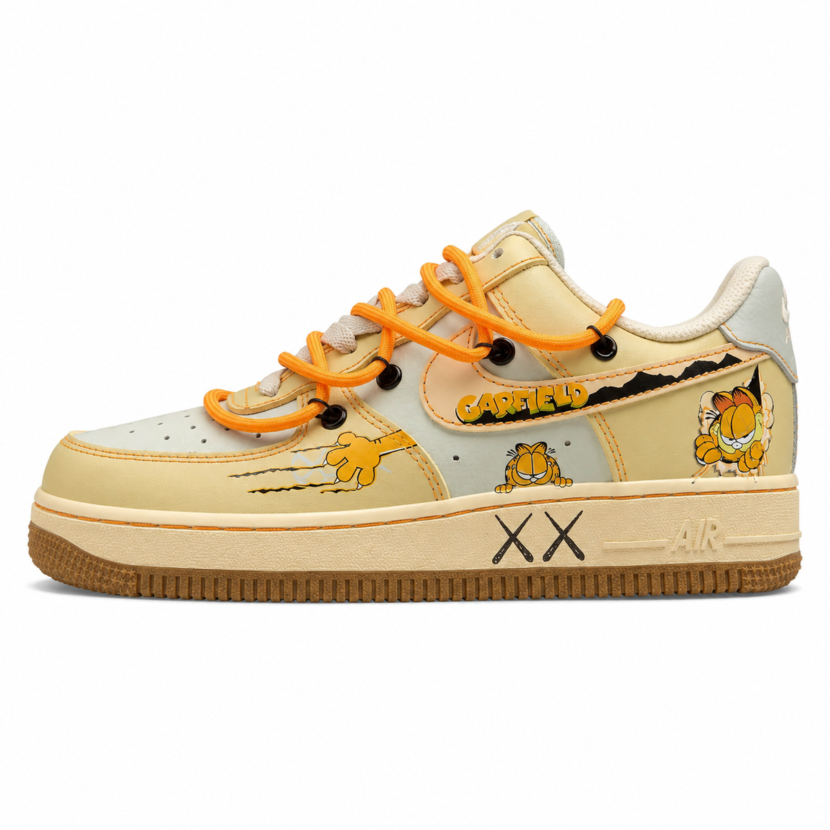 Nike Air Force 1 Low Garfield amarillo naranja lateral izquierda