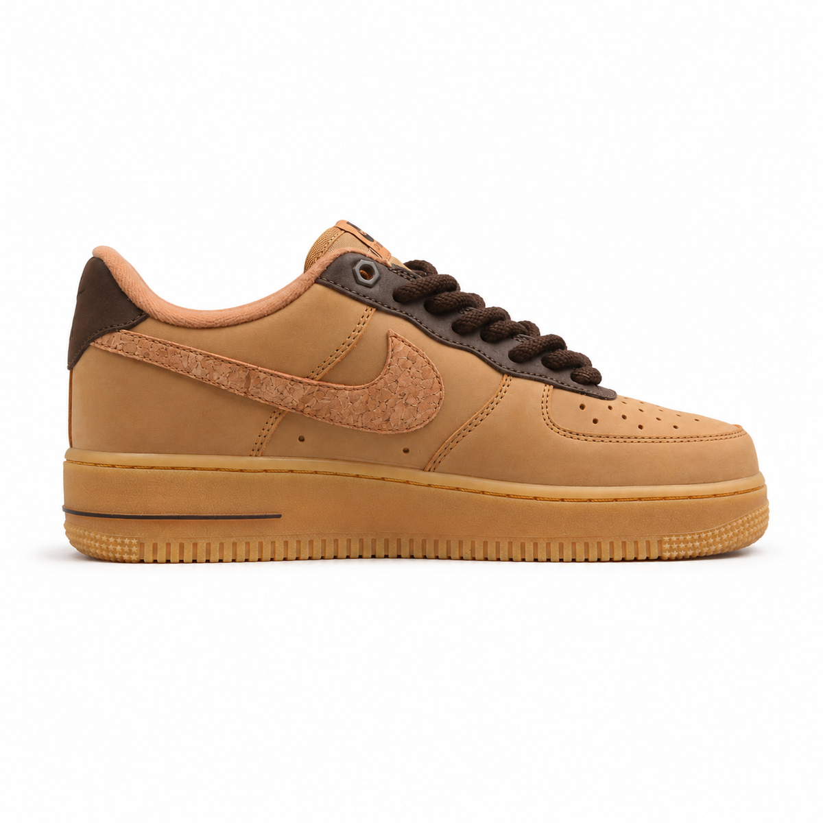 Nike Air Force 1 Low Handmade Caramel trigo marrón lateral derecha