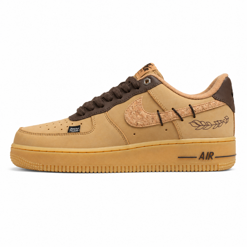 Nike Air Force 1 Low Handmade Caramel trigo marrón lateral izquierda