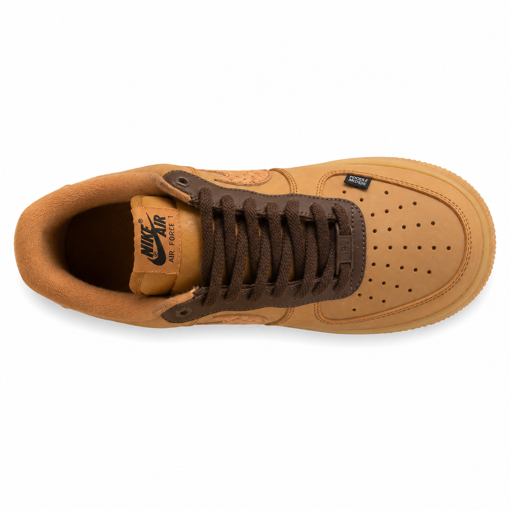 Nike Air Force 1 Low Handmade Caramel trigo marrón vista superior
