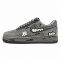 Nike Air Force 1 Low Happy Drip gris suede lateral izquierda