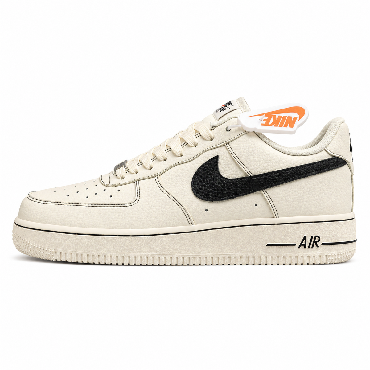Nike Air Force 1 Low Light Bone negro lateral izquierda