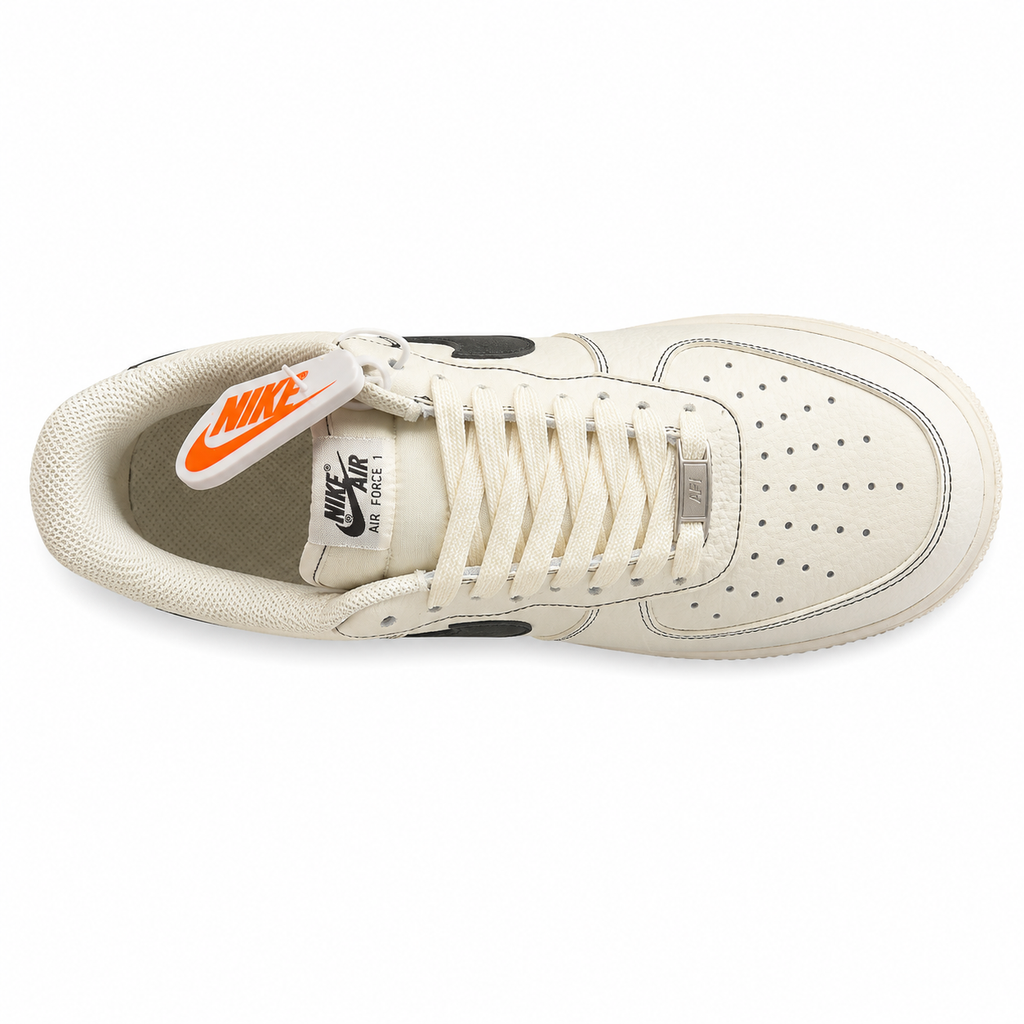 Nike Air Force 1 Low Light Bone negro vista superior plantilla