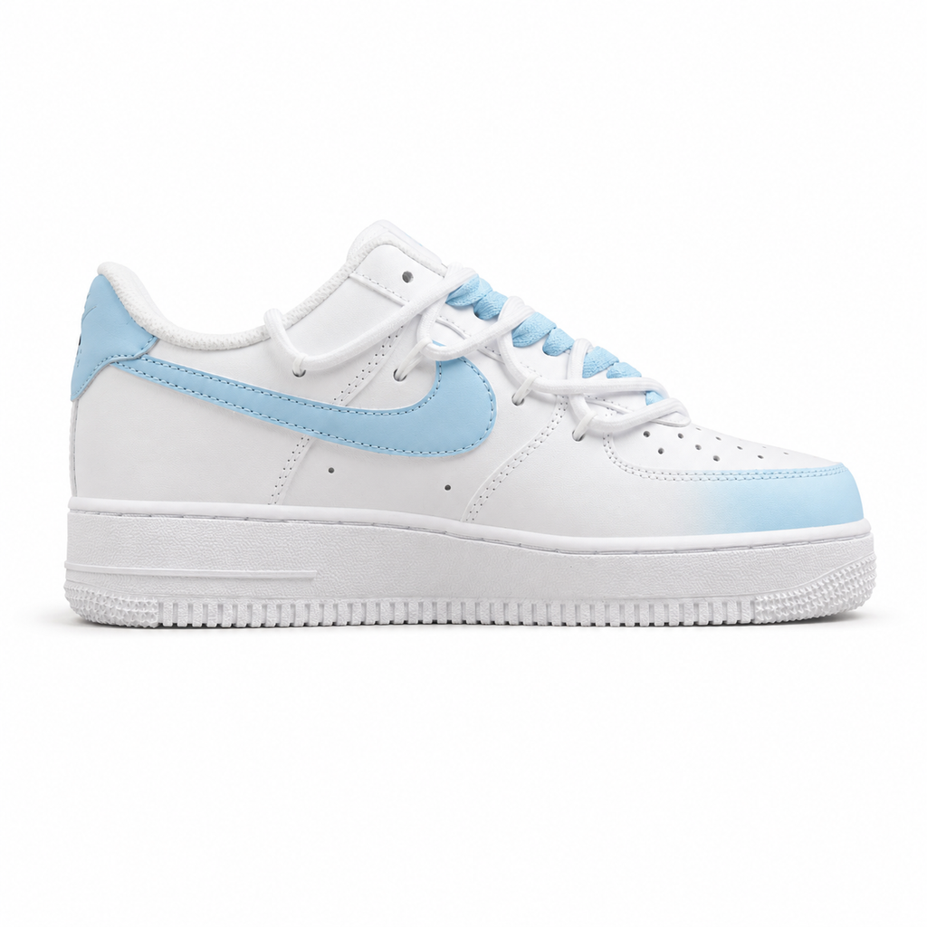 Nike Air Force 1 Low Love Real blanco azul cielo lateral derecha