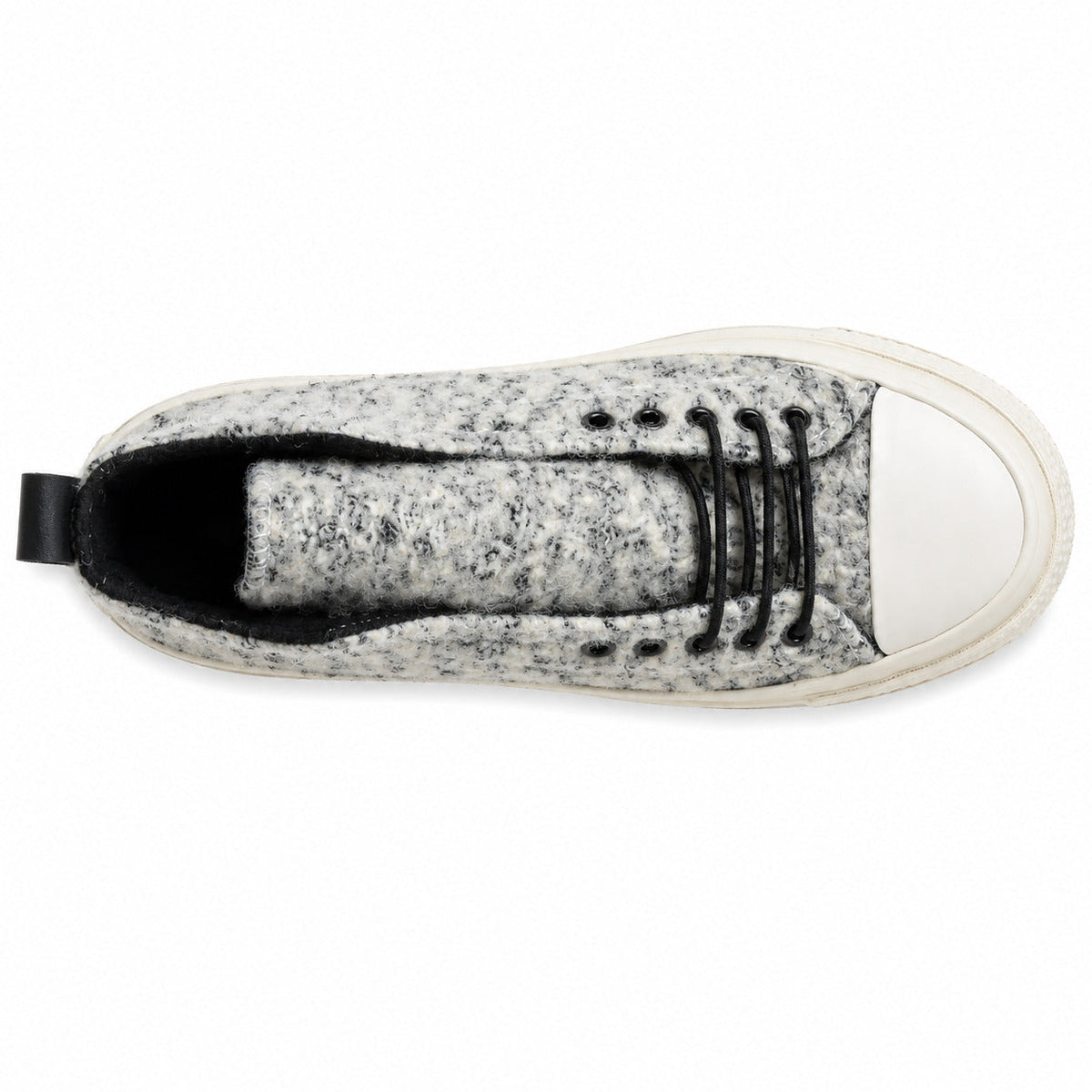 Converse Chuck 70 Hi bouclé blanco negro crudo vista superior