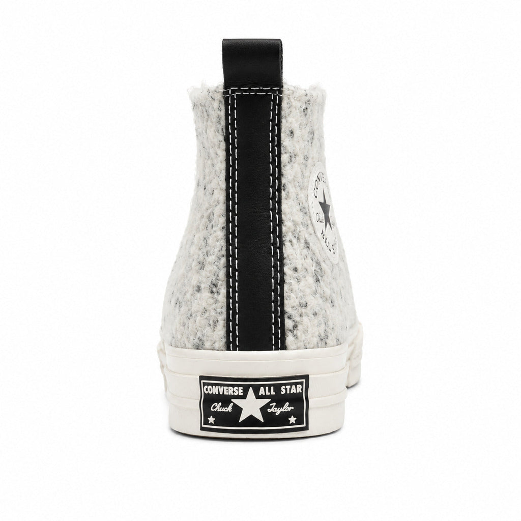 Converse Chuck 70 Hi bouclé blanco negro detalle talón plataforma