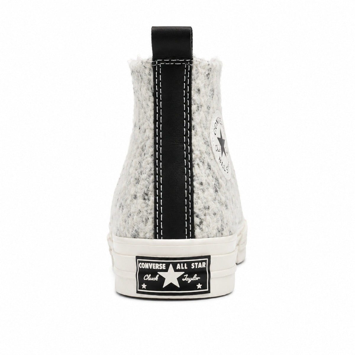 Converse Chuck 70 Hi bouclé blanco negro detalle talón plataforma