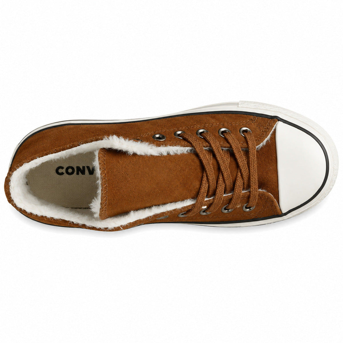 Converse Chuck 70 Hi Platform marrón ante sherpa vista superior