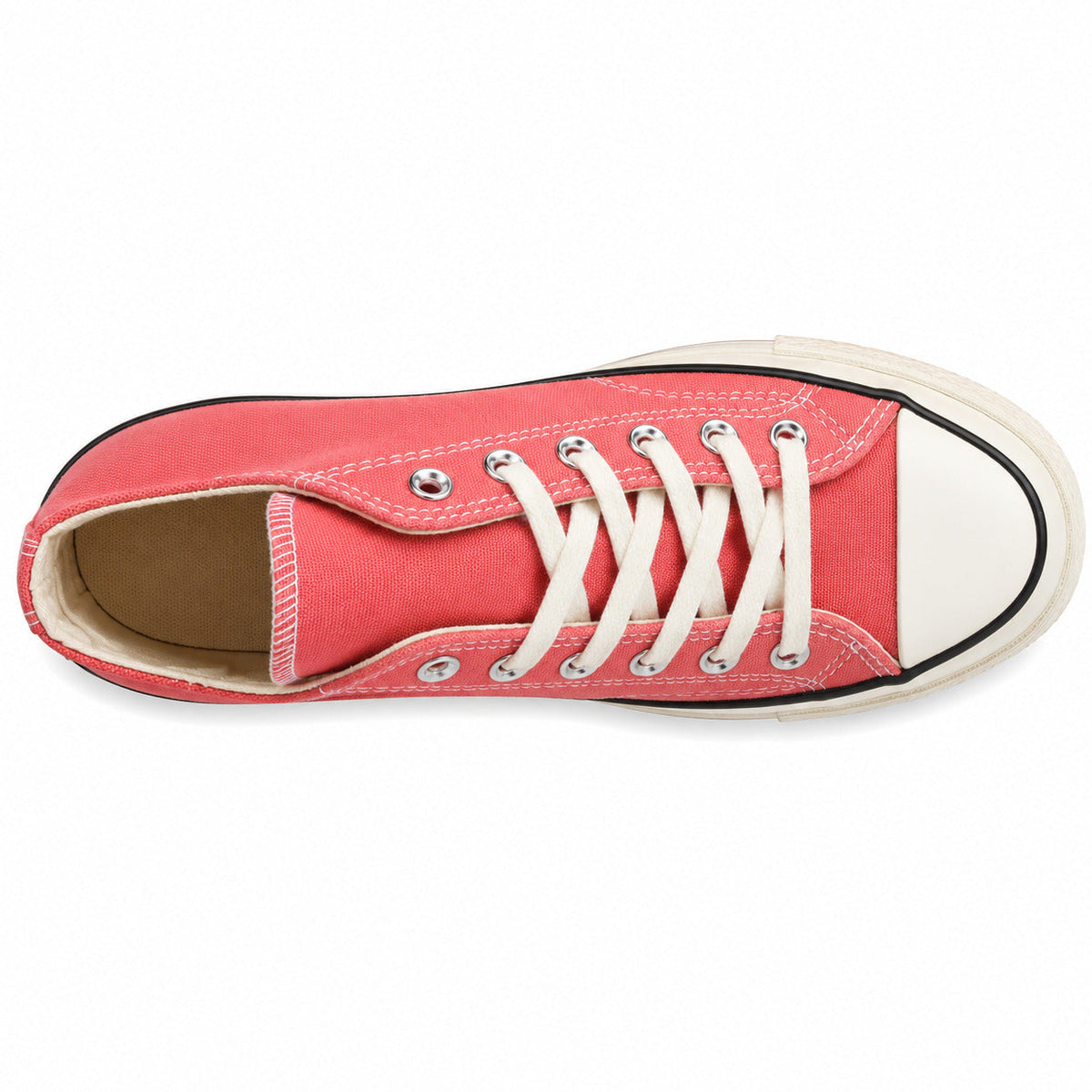 Converse Chuck 70 Hi rosa coral crudo vista superior cordones