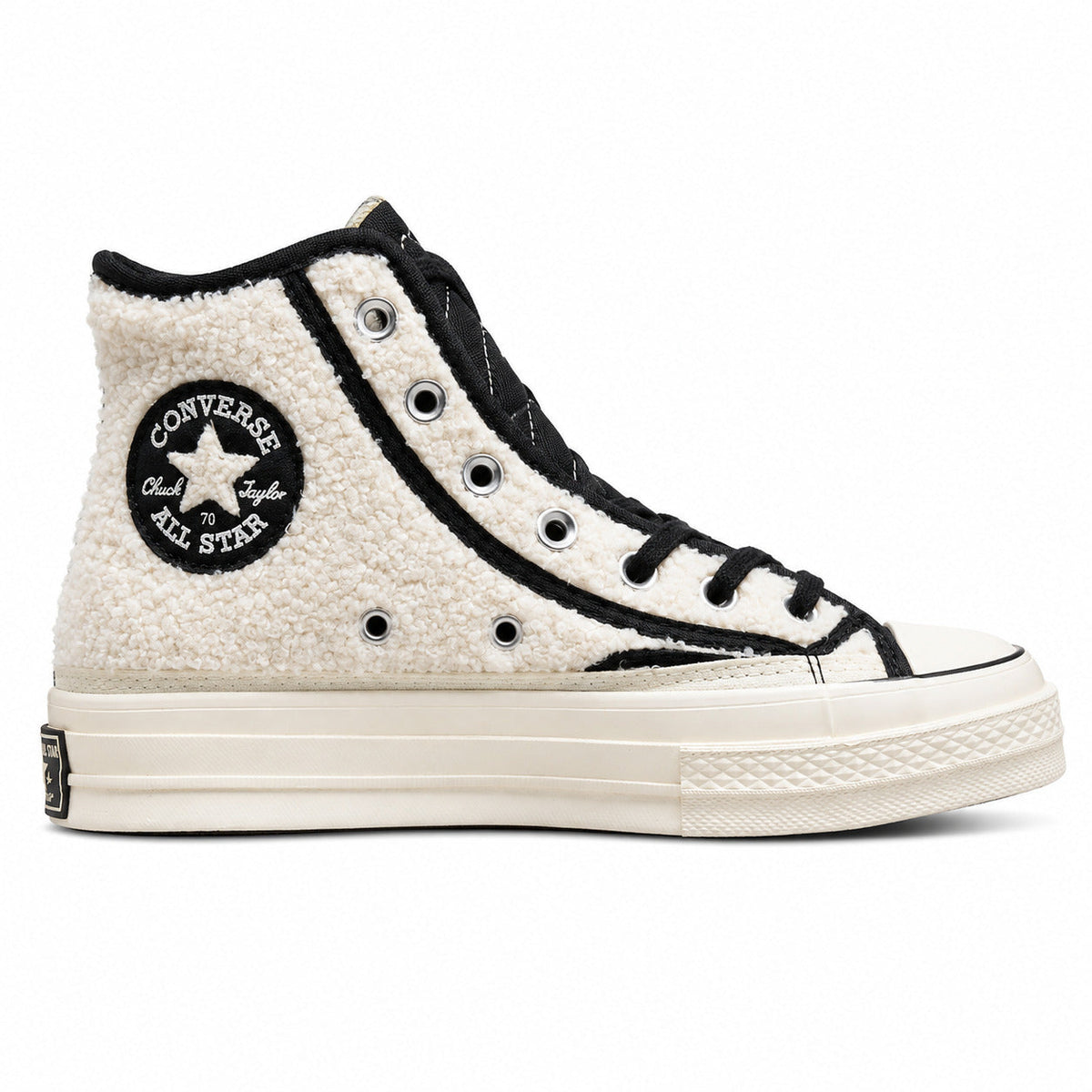 Chuck 70 HI Sherpa Wit / Zwart / Ruw