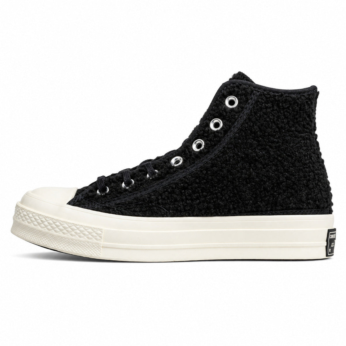 Converse Chuck 70 Hi sherpa negro blanco crudo lateral izquierda