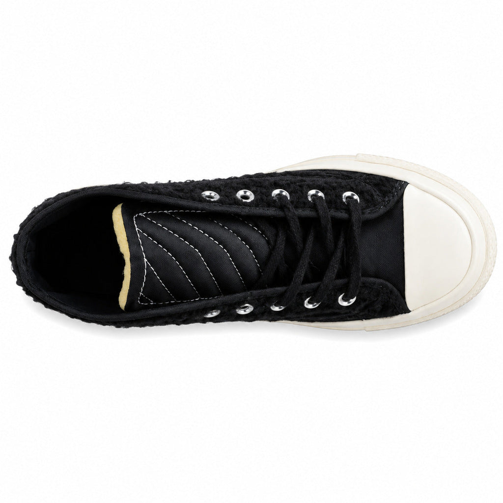 Converse Chuck 70 Hi sherpa negro blanco crudo vista superior