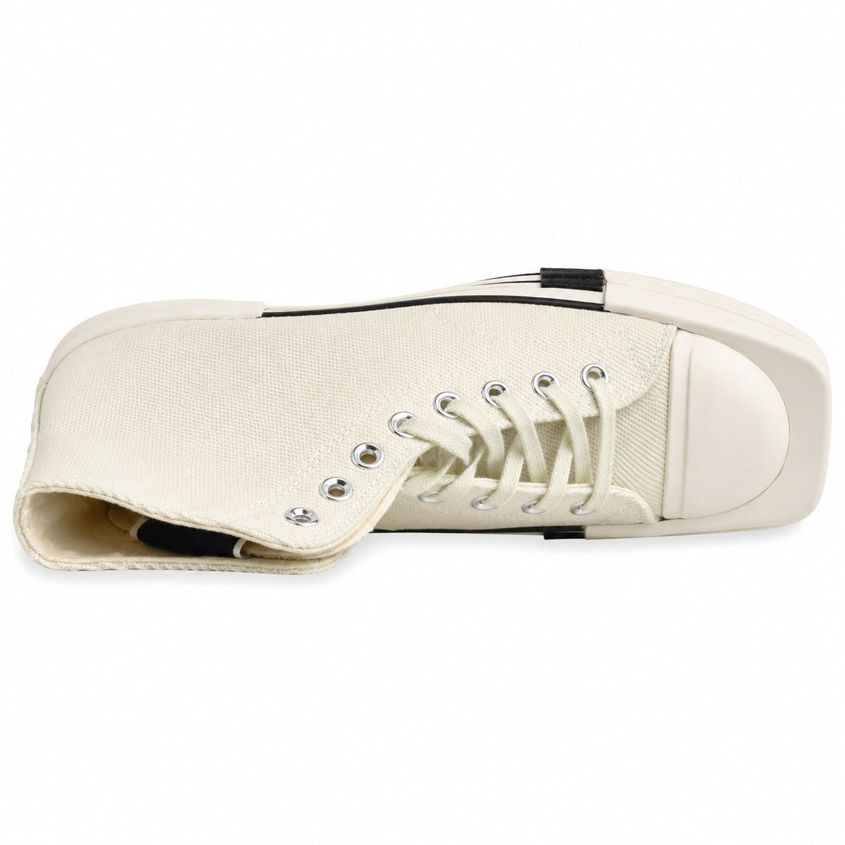 Converse Chuck 70 Plus Hi blanco negro vista superior lengüeta oversized