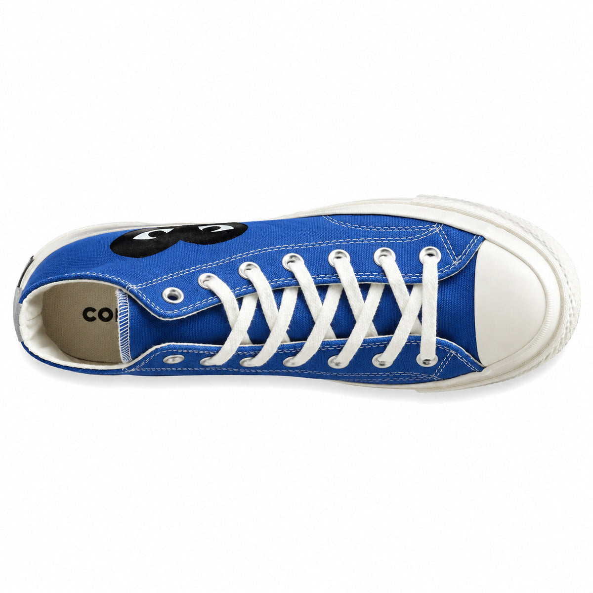 Converse CTAS 70 Hi Platform x Comme des Garçons Play azul negro vista superior