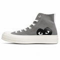 Converse CTAS 70 Hi Platform x Comme des Garçons Play gris negro lateral izquierda