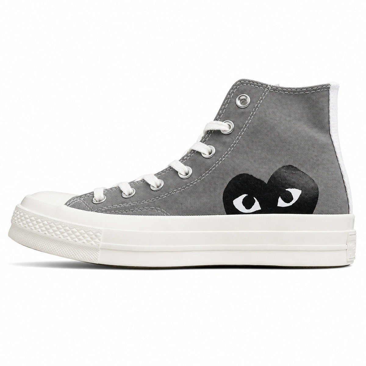 Converse CTAS 70 Hi Platform x Comme des Garçons Play gris negro lateral izquierda