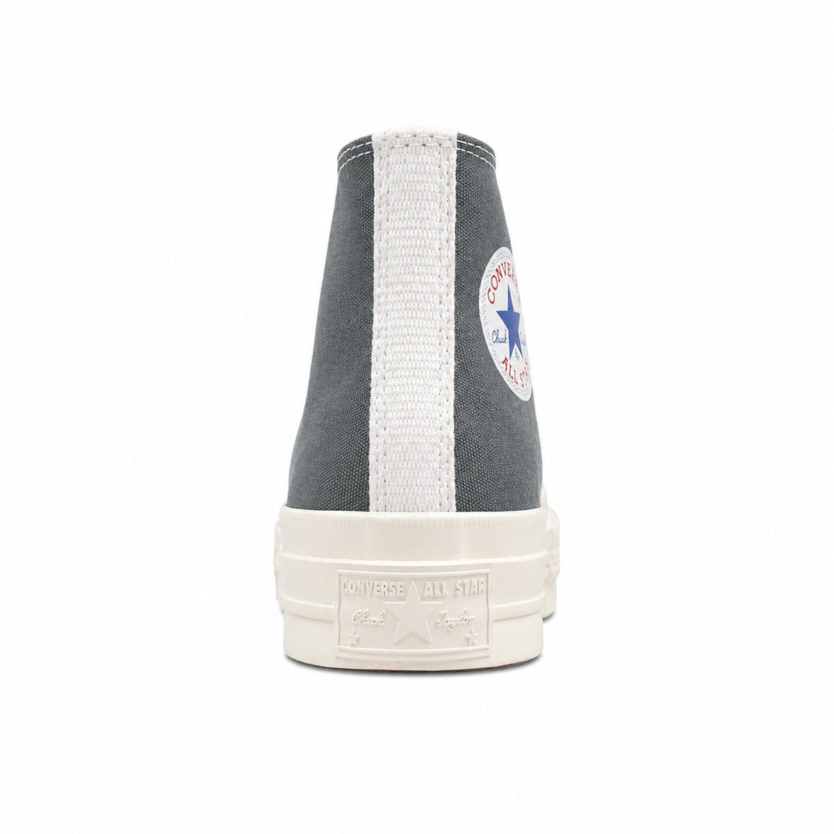 Converse CTAS 70 Hi Platform x Comme des Garçons Play gris negro detalle talón