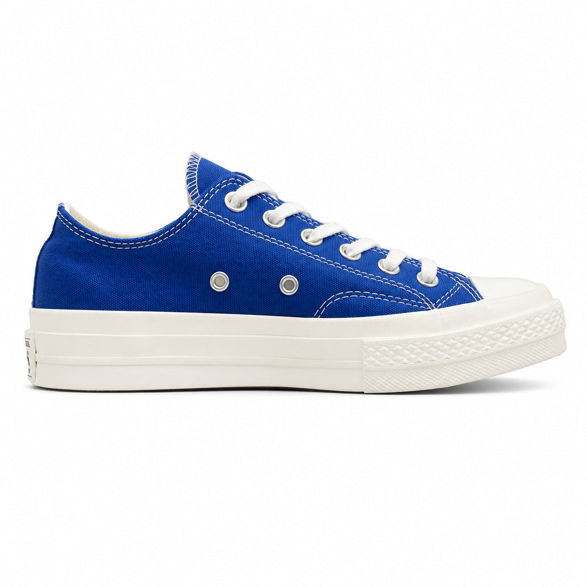 Converse CTAS 70 Low Platform x Comme des Garçons Play azul negro lateral derecha