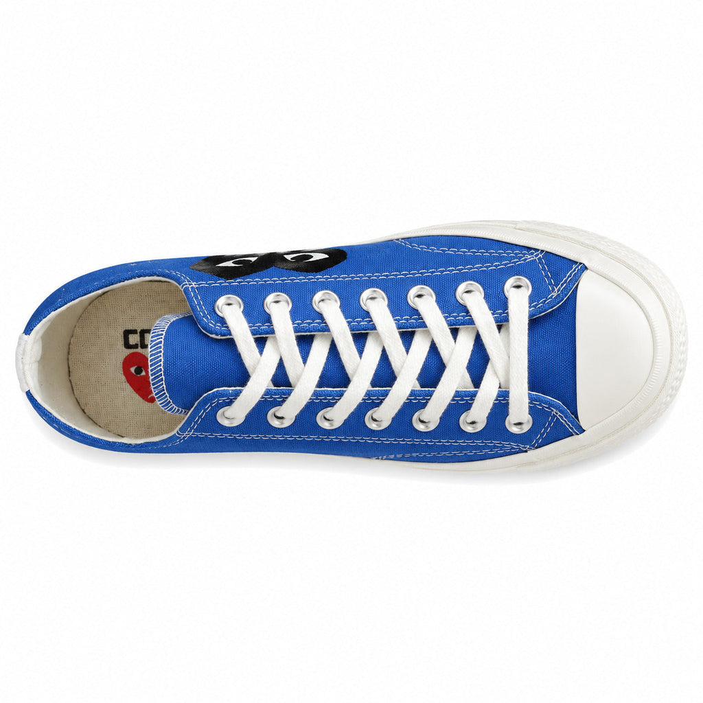 Converse CTAS 70 Low Platform x Comme des Garçons Play azul negro vista superior