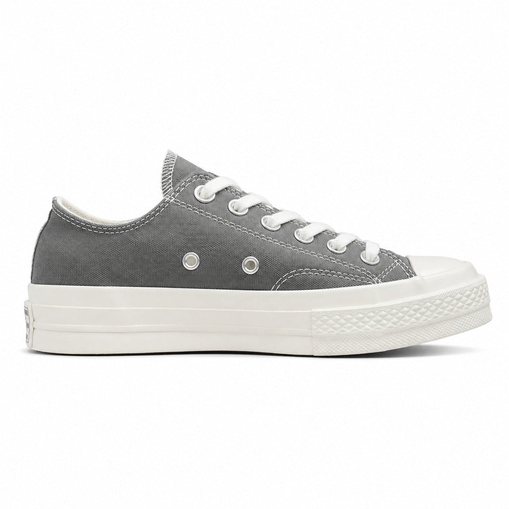 Converse CTAS 70 Low Platform x Comme des Garçons Play gris negro lateral derecha
