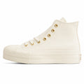 Converse CTAS Platform Hi crema dorado lateral izquierda