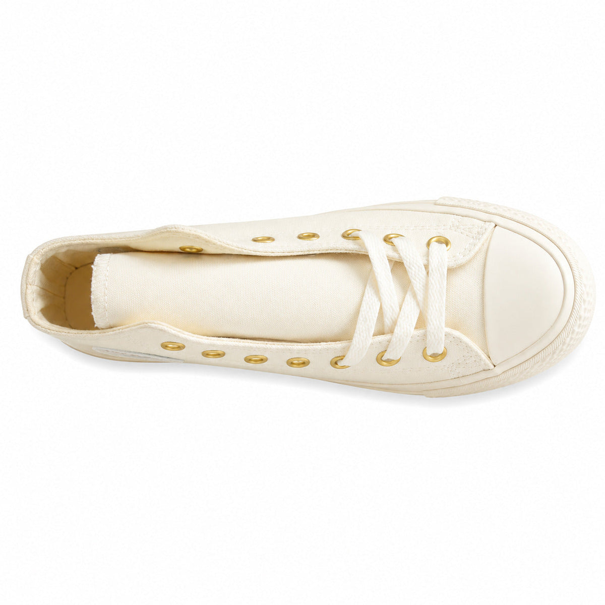 Converse CTAS Platform Hi crema dorado vista superior

