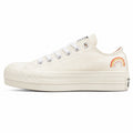 Converse All Star Platform Low bordado arcoíris blanco crema lateral izquierda