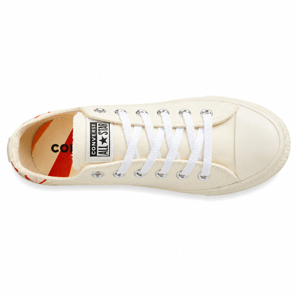 Converse All Star Platform Low arcoíris blanco crema vista superior