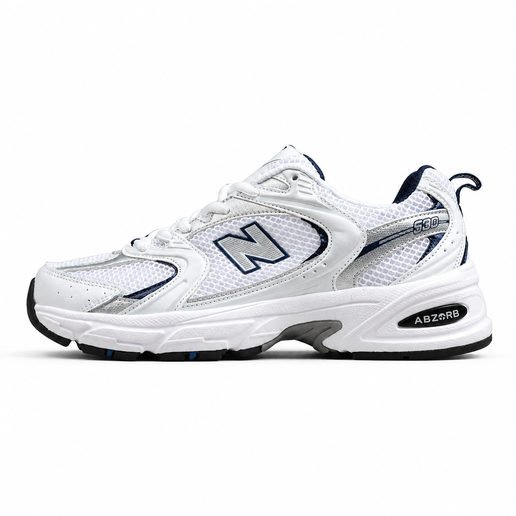 NB 530 Wit / Marineblauw