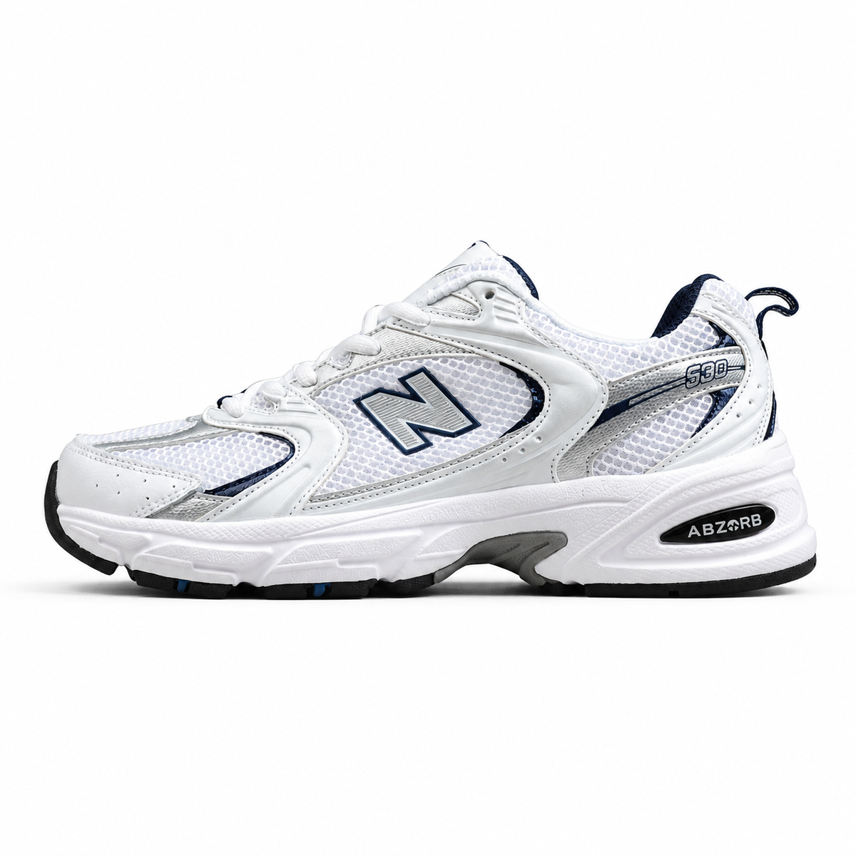 NB 530 Wit / Marineblauw