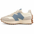 New Balance 327 crema y azul pizarra ante y nylon, lateral exterior