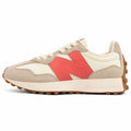 New Balance 327 crema y coral ante y nylon, lateral exterior