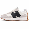New Balance 328 crema y negro ante y nylon, lateral exterior
