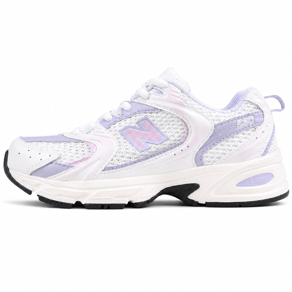New Balance 530 blanco lila vista lateral izquierda