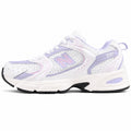 New Balance 530 blanco lila vista lateral izquierda
