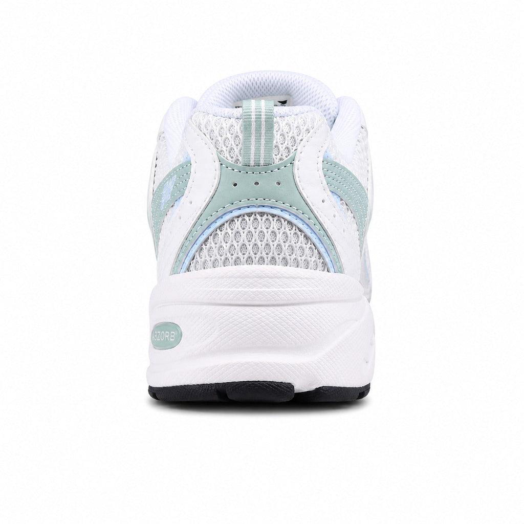 New Balance 530 blanco mint detalle talón ABZORB
