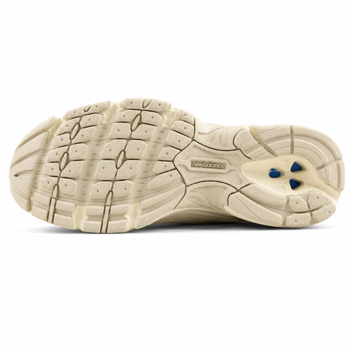 New Balance 530 crema y beige, suela crema vista inferior