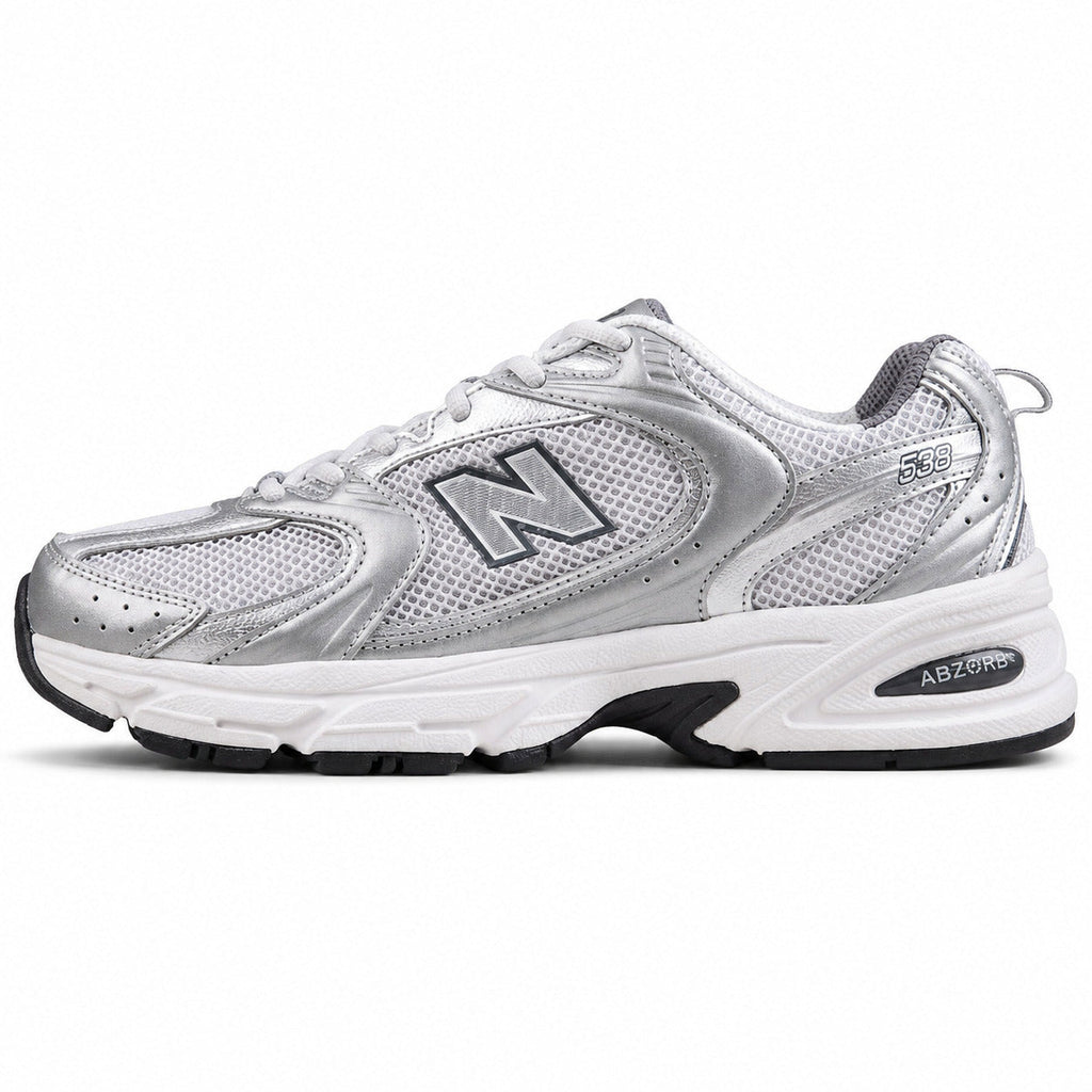 New Balance 530 plata metalizado vista lateral izquierda