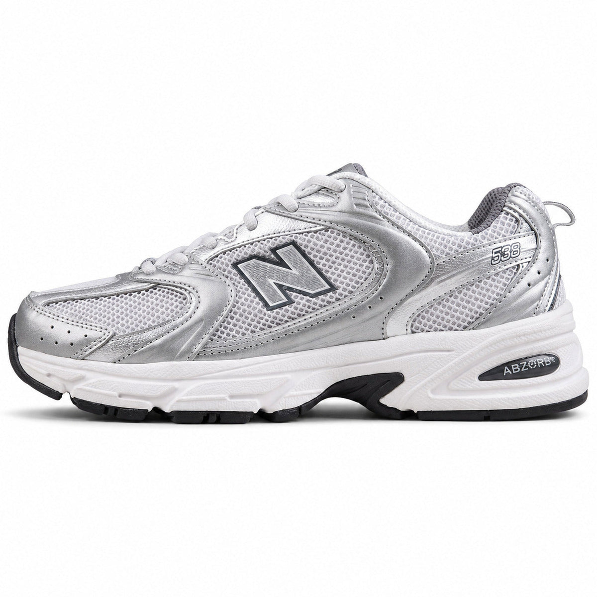 New Balance 530 plata metalizado vista lateral izquierda