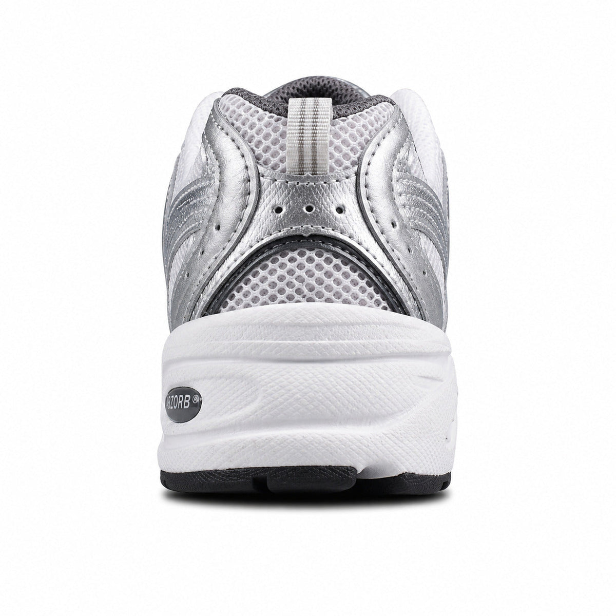 New Balance 530 plata metalizado detalle talón ABZORB