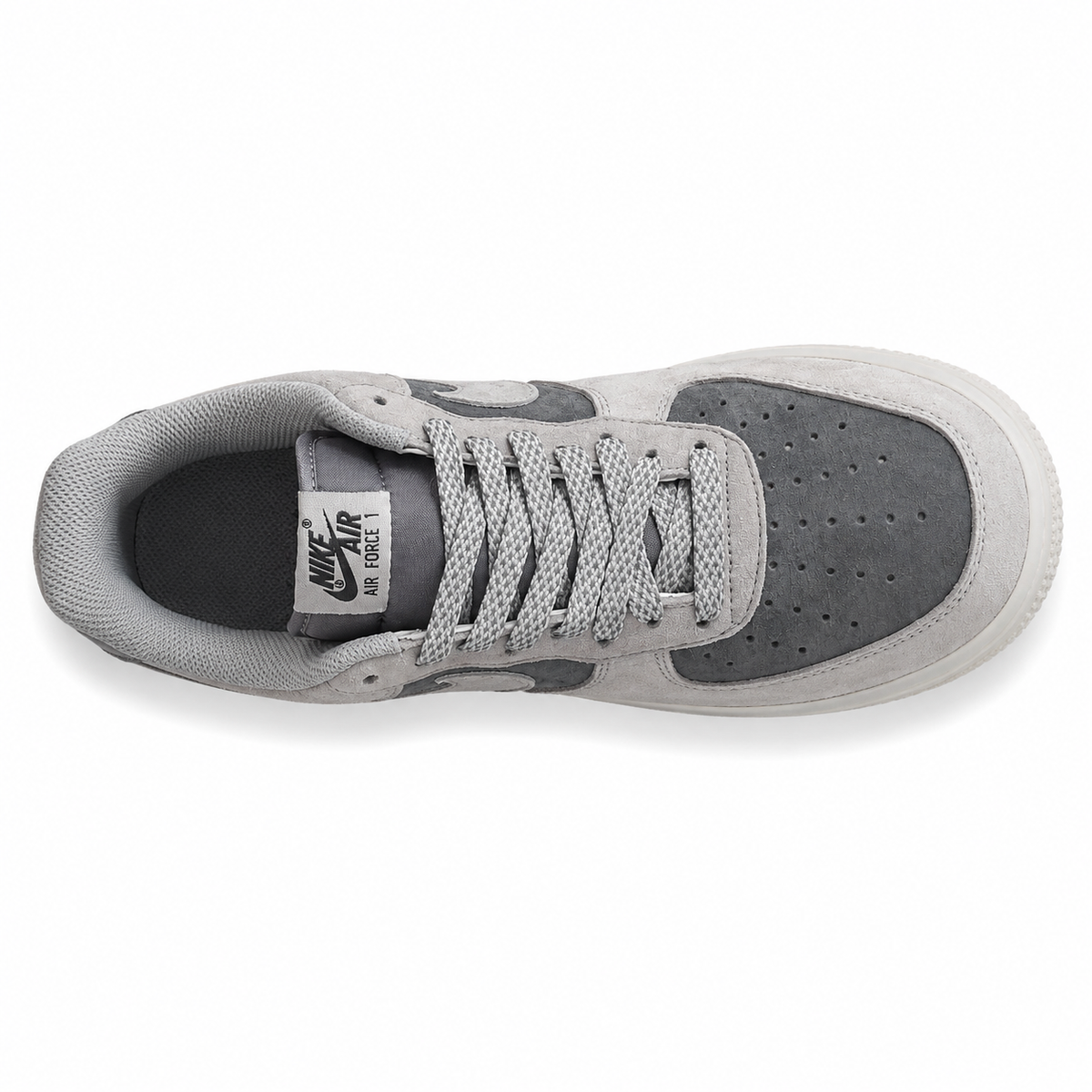 Nike Air Force 1 07 gris claro wolf grey suede vista superior