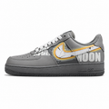 Nike Air Force 1 07 gris oscuro blanco lateral izquierda