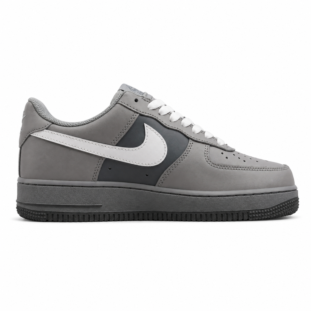 Nike Air Force 1 07 gris oscuro blanco lateral derecha