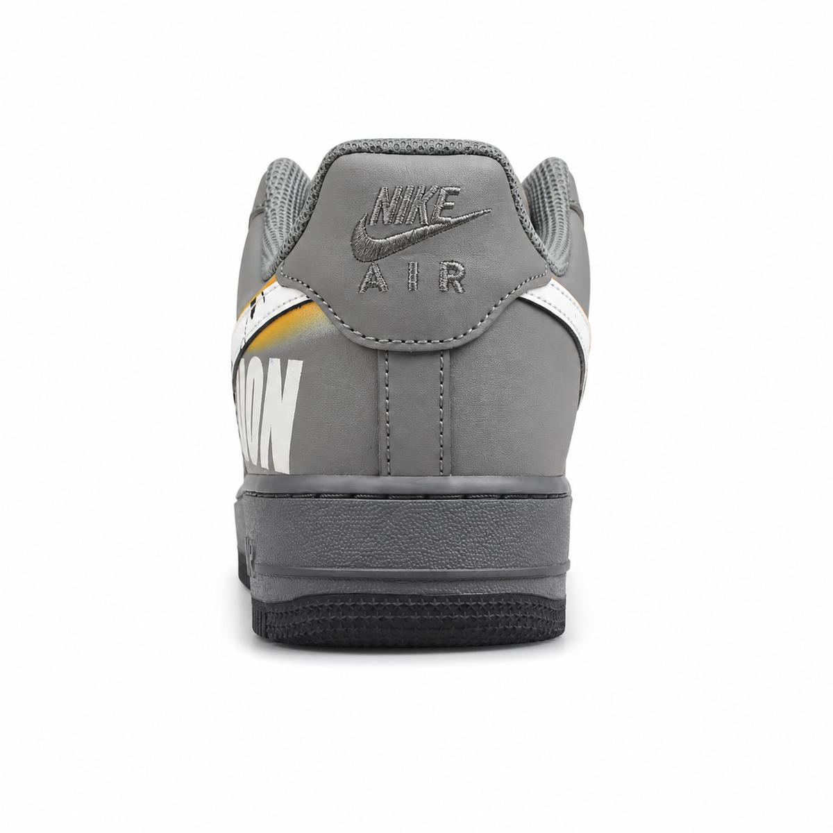 Nike Air Force 1 07 gris oscuro blanco vista trasera