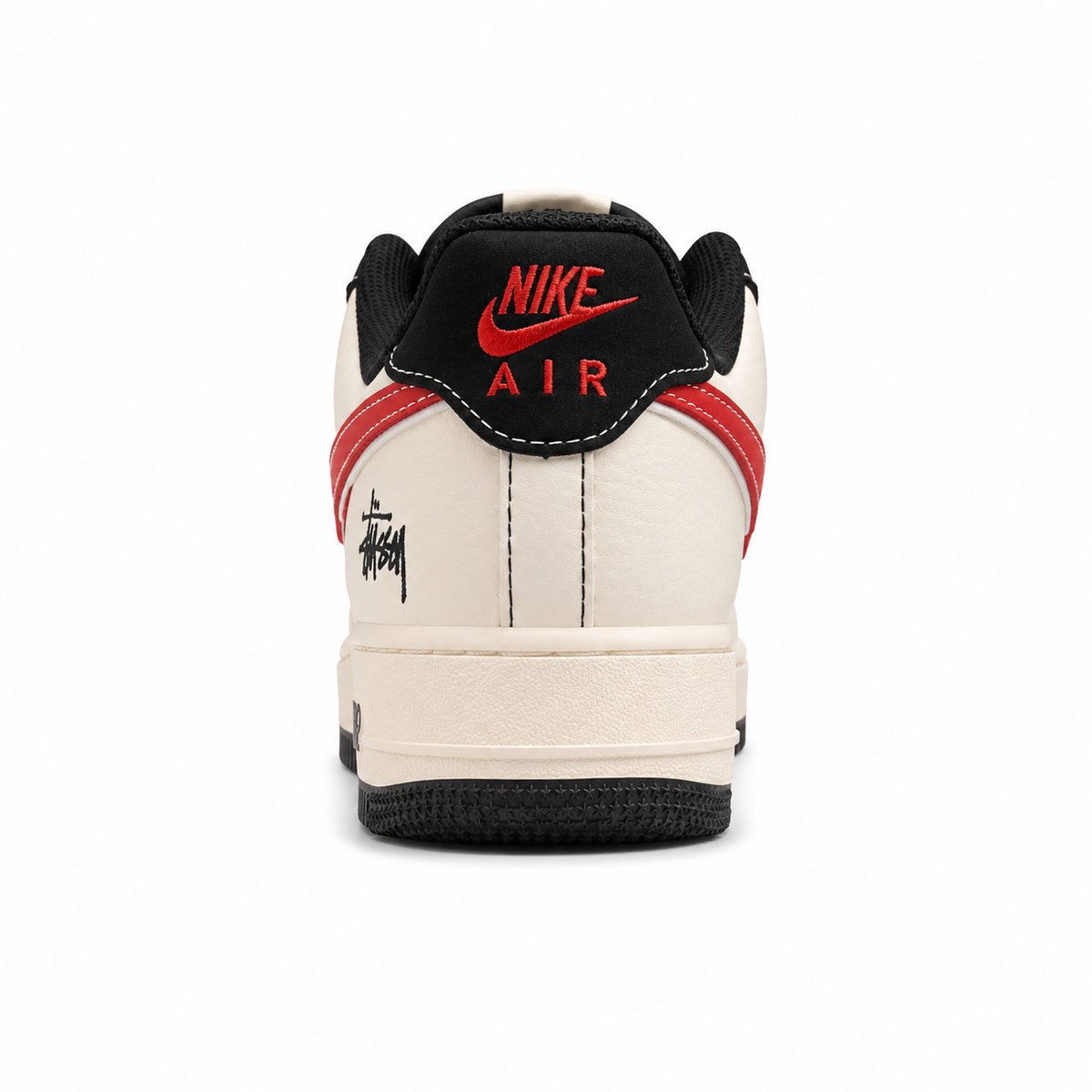Nike Air Force 1 07 x Stussy beige rojo negro vista trasera