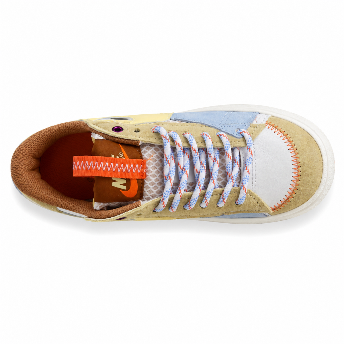 Nike Blazer Low 77 beige azul blanco vista superior